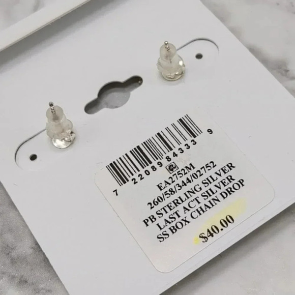 Giani Bernini Sterling Silver Box Chain Ball Drop Earrings NWT - Picture 2 of 2